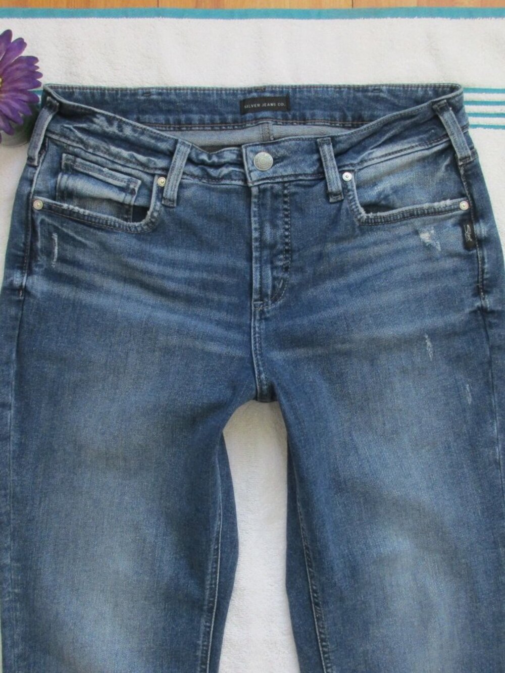 SILVER Jeans Size 34 SUKI Capri Denim - Picture 2 of 8